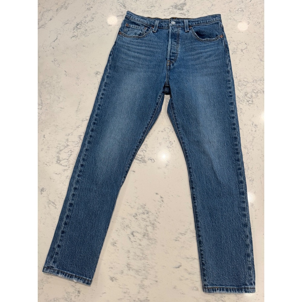 Levis 501 Original Fit Straight Leg Jeans Blue W28 L28 Button Fly High Rise